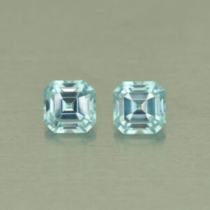IceBlueZircon sq eme pair 5.5mm 2.58cts H zn5076 SOLD