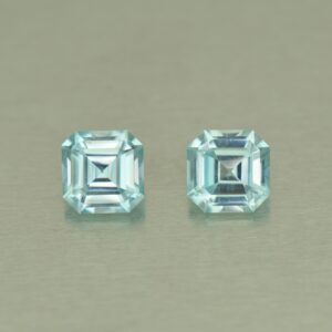 IceBlueZircon sq eme pair 6.5mm 3.85cts H zn5080