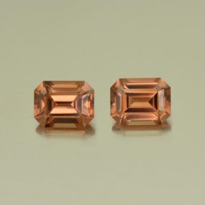 ImperialZircon eme cut pair 8.4x6.5mm 5.77cts H zn5180 scaled 1 SOLD