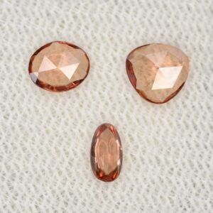 ImperialZircon freeform rose cuts under0.50cts 1.05cts 3pcs zn2901