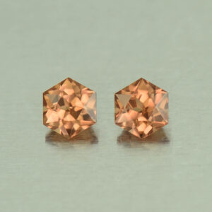 ImperialZircon hexagon pair 5.5mm 2.39cts H zn5044 SOLD