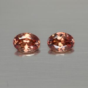 ImperialZircon oval pair 7.5x5.5mm 2.53cts zn3452