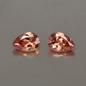 ImperialZircon pearshape pair 6.4x4.5mm 1.57cts zn2604 SOLD