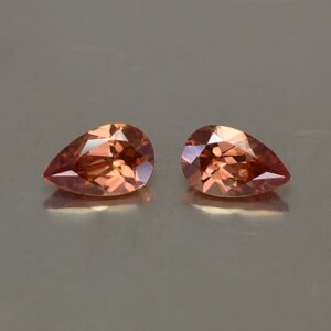 ImperialZircon pearshape pair 8.0x5.0mm 2.32cts zn2601