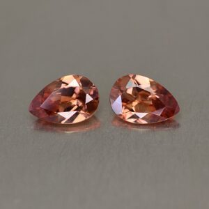 ImperialZircon pearshape pair 9.0x6.0mm 3.51cts zn1060 SOLD