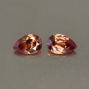 ImperialZircon pearshape pair 9.0x6.0mm 3.62cts zn2523 SOLD