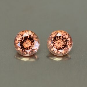ImperialZircon round pair 6.5mm 3.16cts zn2569 SOLD