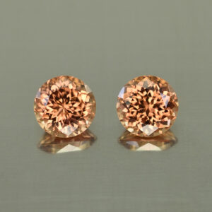 ImperialZircon round pair 6.5mm 3.32cts H zn4486 SOLD