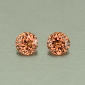 ImperialZircon round pair 7.4mm 3.88cts H zn5090 SOLD