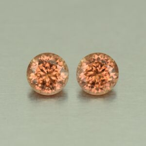 ImperialZircon round pair 7.4mm 4.64cts H zn5089 SOLD
