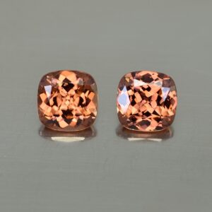 ImperialZircon sq cush pair 7.5mm 5.85cts zn1571 SOLD