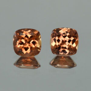 ImperialZircon sq cush pair 8.1mm 7.02cts H zn2158 crop SOLD