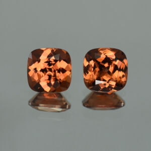 ImperialZircon sq cush pair 8.6mm 8.18cts H zn2156 crop SOLD