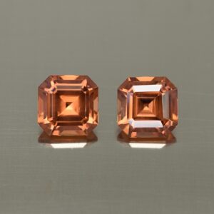 ImperialZircon sq eme cut pair 7.0mm 4.86cts zn4317 SOLD