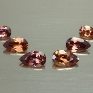 Imperial Rose Zircon Earrings Suite pear 8.0x5.0 10.0x6.0mm 10.38cts 6pcs a zn966