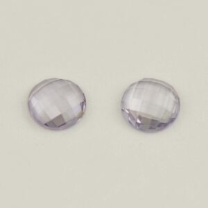 LavenderSpinel round rosecut pair 5.0mm 0.88cts N sp764 a