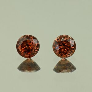 MochaZircon round pair 5.0mm 1.59cts N zn3901
