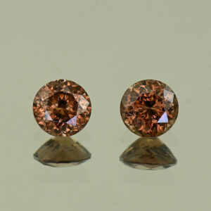 MochaZircon round pair 5.9mm 2.36cts N zn3893 SOLD