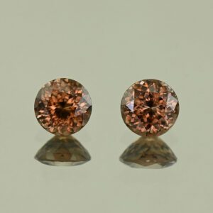 MochaZircon round pair 6.2mm 2.76cts N zn3896 SOLD