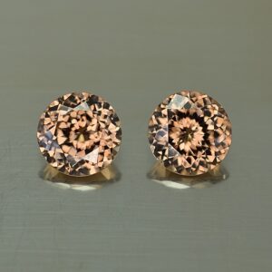 MochaZircon round pair 6.5mm 2.94cts N zn2015 SOLD