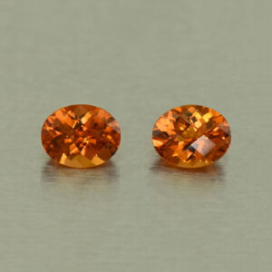 OrangeGrossular ch oval pair 5.0x4.0mm 0.80cts N og220