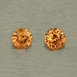 OrangeGrossular round pair 2.6mm 0.17cts N og230 1