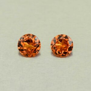 OrangeGrossular round pair 5.0mm 0.85cts N og453 SOLD