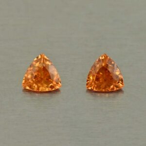 OrangeGrossular trill pair 3.8mm 0.33cts N og247