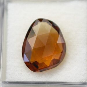 OrangeZircon freform rose cut 13.7x11.0mm 6.83cts zn1622