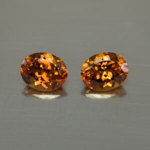OrangeZircon oval pair 10.0x8.0mm 8.01cts N zn462