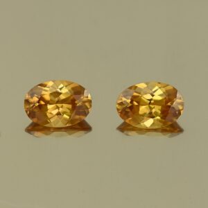OrangeZircon oval pair 6.5x4.5mm 1.70cts N zn7811