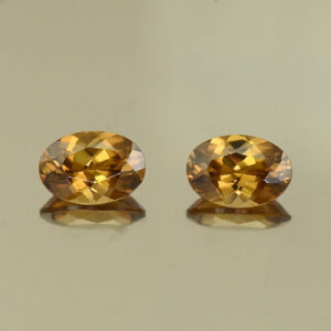 OrangeZircon oval pair 6.5x4.5mm 1.76cts N zn7812