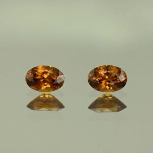 OrangeZircon oval pair 6.7x4.7mm 1.82cts N zn4202