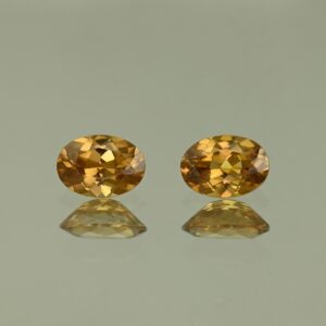 OrangeZircon oval pair 7.0x5.0mm 2.18cts N zn4206