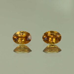 OrangeZircon oval pair 7.0x5.0mm 2.22cts N zn4207
