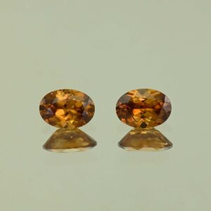 OrangeZircon oval pair 7.0x5.0mm 2.26cts N zn4205