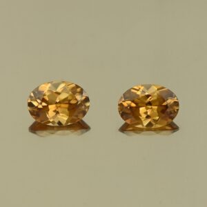 OrangeZircon oval pair 7.0x5.0mm 2.26cts N zn7813