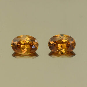 OrangeZircon oval pair 7.0x5.0mm 2.27cts N zn7814