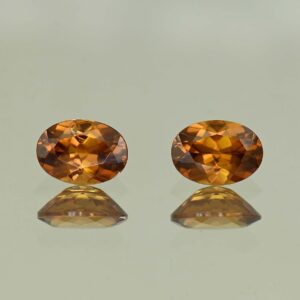 OrangeZircon oval pair 7.0x5.0mm 2.30cts N zn7815