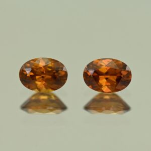 OrangeZircon oval pair 7.0x5.0mm 2.36cts N zn7816