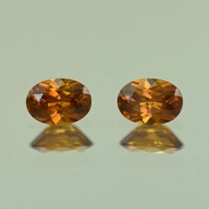 OrangeZircon oval pair 7.1x5.1mm 2.26cts N zn7817