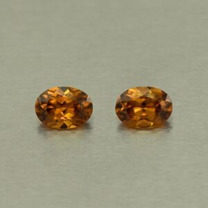 OrangeZircon oval pair 7.5x5.5mm 2.78cts N zn4210