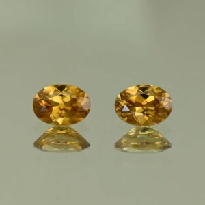 OrangeZircon oval pair 7.5x5.5mm 2.80cts N zn4216