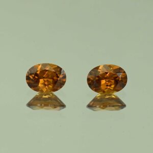 OrangeZircon oval pair 7.5x5.5mm 2.86cts N zn4211