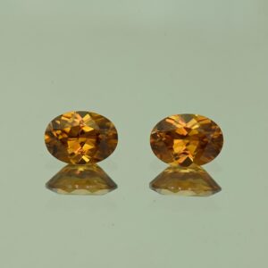 OrangeZircon oval pair 7.5x5.5mm 2.88cts N zn4217