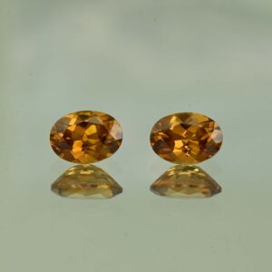 OrangeZircon oval pair 7.5x5.5mm 2.89cts N zn4214