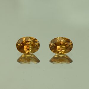 OrangeZircon oval pair 7.5x5.5mm 2.95cts N zn4212