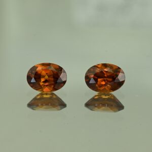 OrangeZircon oval pair 7.5x5.5mm 3.04cts N zn4218