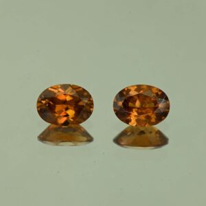 OrangeZircon oval pair 8.0x6.0mm 3.43cts N zn4220