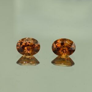 OrangeZircon oval pair 8.6x6.5mm 4.64cts N zn4223